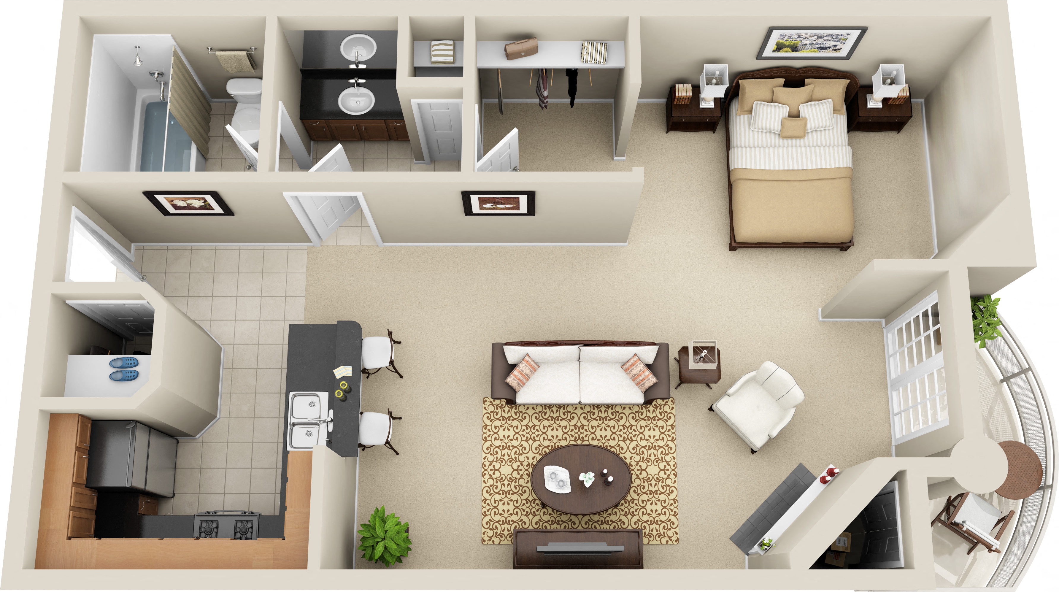 Floor plan layout diagram for Studio A